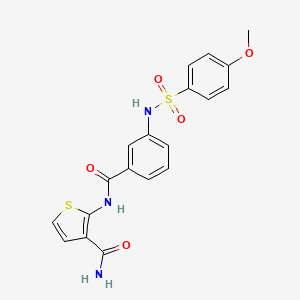 molecular formula C19H17N3O5S2 B2673699 2-(3-(4-Methoxyphenylsulfonamido)benzamido)thiophene-3-carboxamide CAS No. 898422-17-8