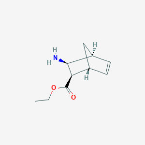 molecular formula C10H15NO2 B026737 diexo-3-Amino-bicyclo[2.2.1]hept-5-ene-2-carboxylic acid ethyl ester CAS No. 105786-36-5
