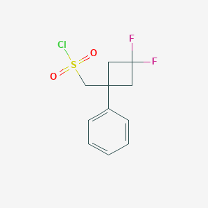 molecular formula C11H11ClF2O2S B2673700 (3,3-二氟-1-苯基环丁基)甲磺酰氯 CAS No. 2253639-37-9