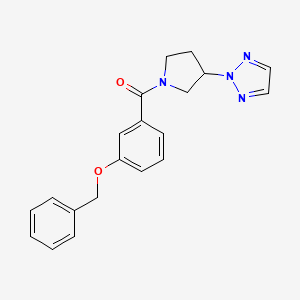 molecular formula C20H20N4O2 B2673707 (3-(2H-1,2,3-三唑-2-基)吡咯啉-1-基)(3-(苄氧基)苯基)甲酮 CAS No. 2034346-67-1