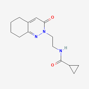 molecular formula C14H19N3O2 B2673708 N-(2-(3-oxo-5,6,7,8-tetrahydrocinnolin-2(3H)-yl)ethyl)cyclopropanecarboxamide CAS No. 2034467-58-6