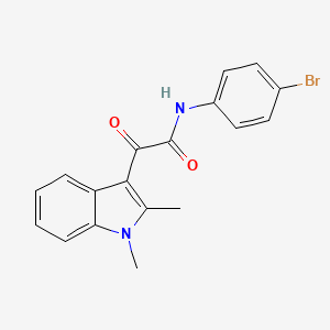 molecular formula C18H15BrN2O2 B2673721 N-(4-溴苯基)-2-(1,2-二甲基-1H-吲哚-3-基)-2-氧代乙酰胺 CAS No. 862831-49-0