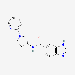 molecular formula C17H17N5O B2673737 N-(1-(吡啶-2-基)吡咯烷-3-基)-1H-苯并[d]咪唑-5-甲酰胺 CAS No. 1705924-60-2