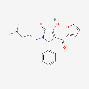 molecular formula C20H22N2O4 B2673738 1-(3-(dimethylamino)propyl)-4-(furan-2-carbonyl)-3-hydroxy-5-phenyl-1H-pyrrol-2(5H)-one CAS No. 380568-12-7