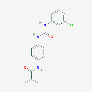 molecular formula C17H18ClN3O2 B267376 N-(4-{[(3-chloroanilino)carbonyl]amino}phenyl)-2-methylpropanamide 