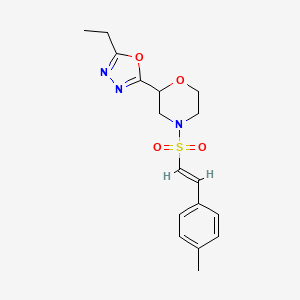 molecular formula C17H21N3O4S B2673760 2-(5-Ethyl-1,3,4-oxadiazol-2-yl)-4-[(E)-2-(4-methylphenyl)ethenyl]sulfonylmorpholine CAS No. 2111894-26-7