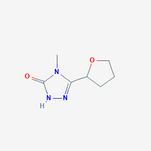 molecular formula C7H11N3O2 B2673766 4-methyl-3-(oxolan-2-yl)-4,5-dihydro-1H-1,2,4-triazol-5-one CAS No. 2197668-16-7