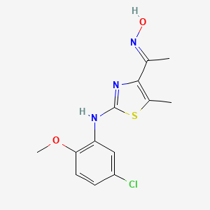 molecular formula C13H14ClN3O2S B2673767 N-(5-chloro-2-methoxyphenyl)-4-[(1E)-1-(hydroxyimino)ethyl]-5-methyl-1,3-thiazol-2-amine CAS No. 1024678-10-1