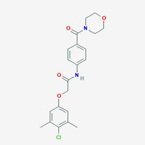 molecular formula C21H23ClN2O4 B267377 2-(4-chloro-3,5-dimethylphenoxy)-N-[4-(4-morpholinylcarbonyl)phenyl]acetamide 