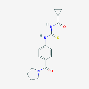 molecular formula C16H19N3O2S B267378 N-(cyclopropylcarbonyl)-N'-[4-(1-pyrrolidinylcarbonyl)phenyl]thiourea 