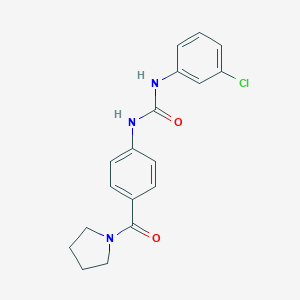 molecular formula C18H18ClN3O2 B267379 N-(3-chlorophenyl)-N'-[4-(1-pyrrolidinylcarbonyl)phenyl]urea 