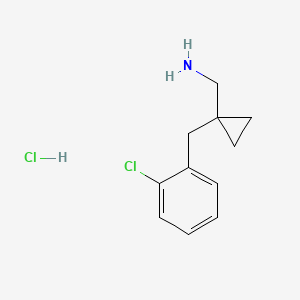 molecular formula C11H15Cl2N B2673790 [1-(2-氯苯甲基)环丙基]甲胺盐酸盐 CAS No. 1439899-38-3