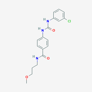 4-{[(3-chloroanilino)carbonyl]amino}-N-(3-methoxypropyl)benzamide