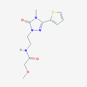 molecular formula C12H16N4O3S B2673812 2-甲氧基-N-(2-(4-甲基-5-氧代-3-(噻吩-2-基)-4,5-二氢-1H-1,2,4-三唑-1-基)乙基)乙酰胺 CAS No. 1203110-24-0