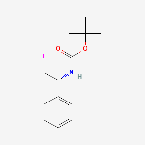 molecular formula C13H18INO2 B2673838 tert-butyl N-[(1R)-2-iodo-1-phenylethyl]carbamate CAS No. 161597-73-5