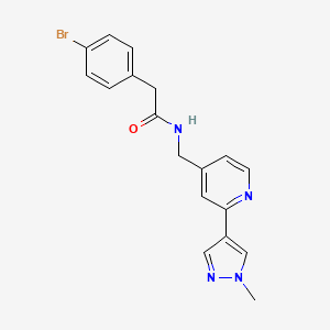 molecular formula C18H17BrN4O B2673842 2-(4-bromophenyl)-N-{[2-(1-methyl-1H-pyrazol-4-yl)pyridin-4-yl]methyl}acetamide CAS No. 2097863-35-7