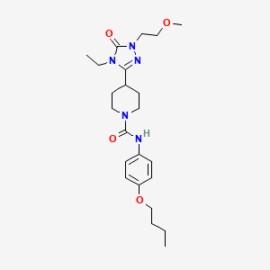 molecular formula C23H35N5O4 B2673846 N-(4-butoxyphenyl)-4-(4-ethyl-1-(2-methoxyethyl)-5-oxo-4,5-dihydro-1H-1,2,4-triazol-3-yl)piperidine-1-carboxamide CAS No. 1797223-99-4