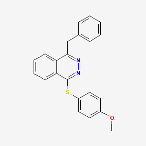 molecular formula C22H18N2OS B2673848 4-[(4-Benzyl-1-phthalazinyl)sulfanyl]phenyl methyl ether CAS No. 338978-21-5