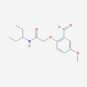 molecular formula C15H21NO4 B2673852 2-(2-formyl-4-methoxyphenoxy)-N-pentan-3-ylacetamide CAS No. 735307-23-0