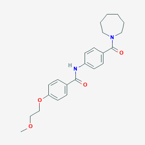 molecular formula C23H28N2O4 B267394 N-[4-(1-azepanylcarbonyl)phenyl]-4-(2-methoxyethoxy)benzamide 