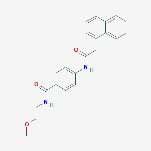 molecular formula C22H22N2O3 B267395 N-(2-methoxyethyl)-4-[(1-naphthylacetyl)amino]benzamide 