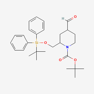 molecular formula C28H39NO4Si B2673974 叔丁基 2-{[(叔丁基二苯基硅基)氧基]甲基}-4-甲醛哌啶-1-羧酸酯 CAS No. 1630906-46-5