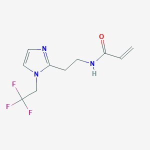 molecular formula C10H12F3N3O B2674002 N-{2-[1-(2,2,2-trifluoroethyl)-1H-imidazol-2-yl]ethyl}prop-2-enamide CAS No. 2094848-60-7