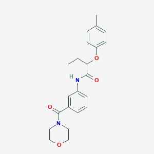 molecular formula C22H26N2O4 B267401 2-(4-methylphenoxy)-N-[3-(4-morpholinylcarbonyl)phenyl]butanamide 