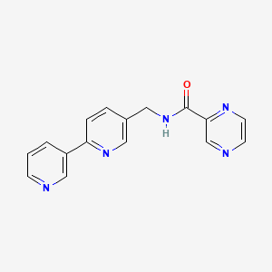 molecular formula C16H13N5O B2674011 N-([2,3'-bipyridin]-5-ylmethyl)pyrazine-2-carboxamide CAS No. 2034207-97-9