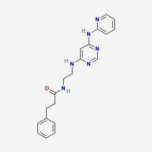 molecular formula C20H22N6O B2674018 3-phenyl-N-(2-((6-(pyridin-2-ylamino)pyrimidin-4-yl)amino)ethyl)propanamide CAS No. 1421499-82-2