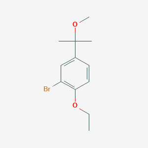 molecular formula C12H17BrO2 B2674023 2-Bromo-1-ethoxy-4-(1-methoxy-1-methyl-ethyl)benzene CAS No. 2301948-20-7