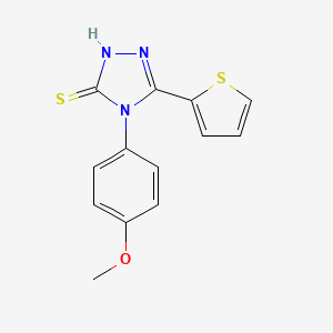 molecular formula C13H11N3OS2 B2674029 4-(4-methoxyphenyl)-3-thiophen-2-yl-1H-1,2,4-triazole-5-thione CAS No. 209670-96-2