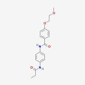 molecular formula C19H22N2O4 B267403 4-(2-methoxyethoxy)-N-[4-(propionylamino)phenyl]benzamide 