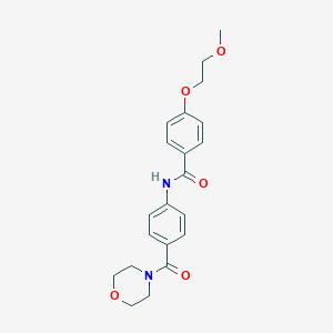 molecular formula C21H24N2O5 B267404 4-(2-methoxyethoxy)-N-[4-(4-morpholinylcarbonyl)phenyl]benzamide 