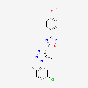 molecular formula C19H16ClN5O2 B2674042 5-[1-(5-chloro-2-methylphenyl)-5-methyl-1H-1,2,3-triazol-4-yl]-3-(4-methoxyphenyl)-1,2,4-oxadiazole CAS No. 941882-29-7