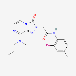 molecular formula C18H21FN6O2 B2674051 N-(2-氟-4-甲基苯基)-2-[8-[甲基(丙基)氨基]-3-氧代[1,2,4]三唑并[4,3-a]吡嗪-2(3H)-基]乙酰胺 CAS No. 1251695-50-7