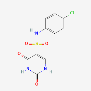 molecular formula C10H8ClN3O4S B2674054 N-(4-chlorophenyl)-2-hydroxy-6-oxo-1,6-dihydropyrimidine-5-sulfonamide CAS No. 90286-81-0