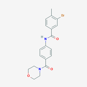 molecular formula C19H19BrN2O3 B267408 3-bromo-4-methyl-N-[4-(4-morpholinylcarbonyl)phenyl]benzamide 