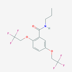 molecular formula C14H15F6NO3 B2674083 N-丙基-2,5-双(2,2,2-三氟乙氧基)苯甲酰胺 CAS No. 477864-02-1