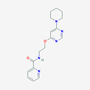 molecular formula C17H21N5O2 B2674114 N-(2-((6-哌啶-1-基)嘧啶-4-基氧基)乙基)吡啶甲酰胺 CAS No. 1211788-08-7