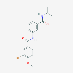 molecular formula C18H19BrN2O3 B267412 3-bromo-N-{3-[(isopropylamino)carbonyl]phenyl}-4-methoxybenzamide 