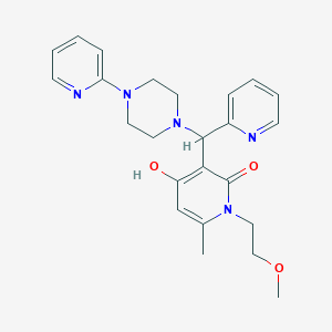 molecular formula C24H29N5O3 B2674135 4-hydroxy-1-(2-methoxyethyl)-6-methyl-3-(pyridin-2-yl(4-(pyridin-2-yl)piperazin-1-yl)methyl)pyridin-2(1H)-one CAS No. 897611-13-1