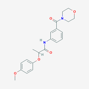 molecular formula C21H24N2O5 B267417 2-(4-methoxyphenoxy)-N-[3-(4-morpholinylcarbonyl)phenyl]propanamide 