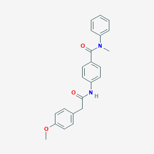 molecular formula C23H22N2O3 B267418 4-{[(4-methoxyphenyl)acetyl]amino}-N-methyl-N-phenylbenzamide 