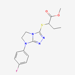 methyl 2-((7-(4-fluorophenyl)-6,7-dihydro-5H-imidazo[2,1-c][1,2,4]triazol-3-yl)thio)butanoate