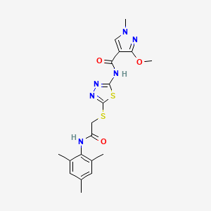 N-(5-((2-(mesitylamino)-2-oxoethyl)thio)-1,3,4-thiadiazol-2-yl)-3-methoxy-1-methyl-1H-pyrazole-4-carboxamide