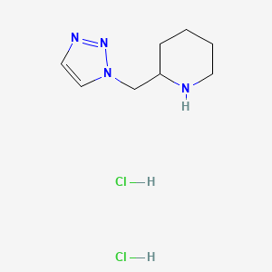 molecular formula C8H16Cl2N4 B2674195 2-(1H-1,2,3-triazol-1-ylmethyl)piperidine dihydrochloride CAS No. 1432679-74-7