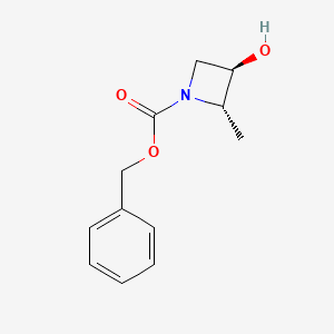 molecular formula C12H15NO3 B2674198 benzyl (2S,3R)-3-hydroxy-2-methyl-azetidine-1-carboxylate CAS No. 2306247-38-9