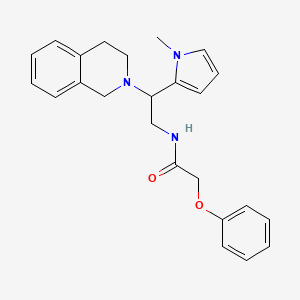 molecular formula C24H27N3O2 B2674199 N-(2-(3,4-dihydroisoquinolin-2(1H)-yl)-2-(1-methyl-1H-pyrrol-2-yl)ethyl)-2-phenoxyacetamide CAS No. 1049459-09-7