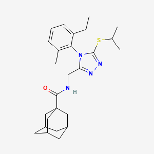 N-[[4-(2-ethyl-6-methylphenyl)-5-propan-2-ylsulfanyl-1,2,4-triazol-3-yl]methyl]adamantane-1-carboxamide